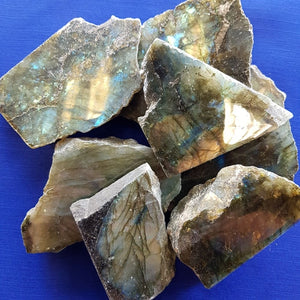 Labradorite Slab Polished on One Side (assorted approx. 8x6cm plus)