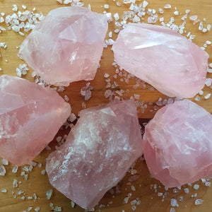 Rose Quartz Point with Rough Base (assorted approx. 6-9x3-6x6cm)