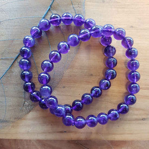 Amethyst Ball Bracelet (8mm beads)