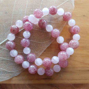 Rose Quartz & Strawberry Quartz Bracelet