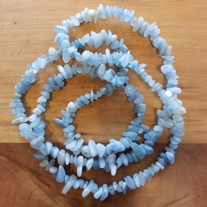 Aquamarine Chip Necklace. (approx. 85cm)