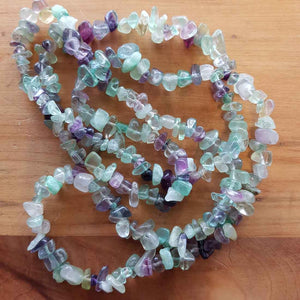 Rainbow Fluorite Chip Necklace (approx. 85cm)