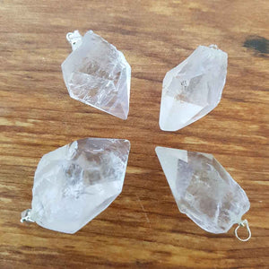 Clear Quartz Partially Polished Point Pendant