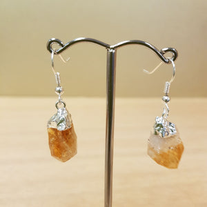 Citrine Earrings (heat treated assorted with silver metal cap)