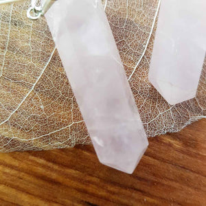 Rose Quartz Point Pendant (assorted. sterling silver)