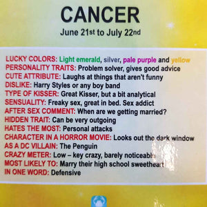 Amusing Cancer Zodiac Magnet (approx. 13x9cm)