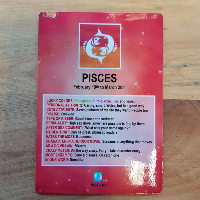 Amusing Pisces Zodiac Magnet (approx. 13x9cm)