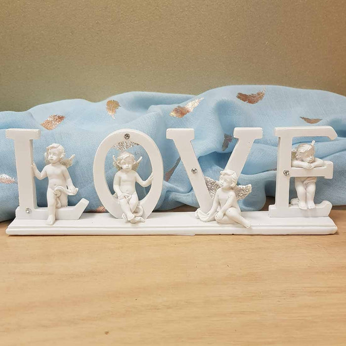 LOVE with Cherub Angels (approx. 21x7.5x3cm)