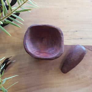 Totara Mortar & Pestle Hand Crafted in New Zealand from 500 year old Totara from the Feilding Area (approx.6x5x3cm)