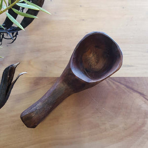 Totara Bowl Scoop Hand Crafted in New Zealand from 500 year old Totara from the Feilding Area (approx.11x4.5x3.5cm)