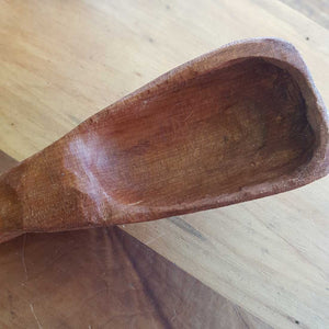 Totara Twist Spoon Hand Crafted in New Zealand from 500 year old Totara from the Feilding Area (approx.33x4.5cm)