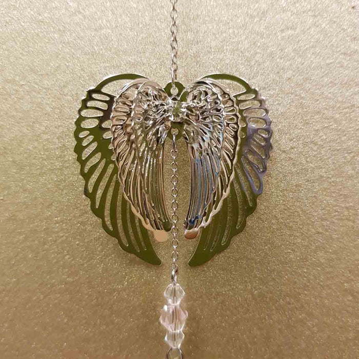 Angel Wings Hanging Suncatcher (3 assorted silver metal approx. 30cm)