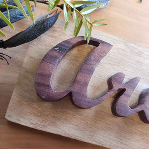 Aroha Wooden Sign (approx. 9.5x24cm)