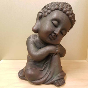 Dark Bronze Resting Buddha (approx 19x27cm)