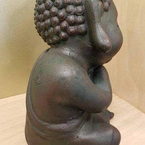 Dark Bronze Resting Buddha (approx 19x27cm)