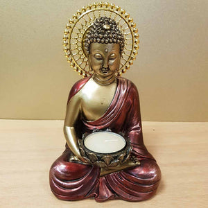 Enlightenment Buddha Candle Holder (approx 17x11cm)