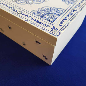 Blue & White Mandala Box (approx. 24x16cm)