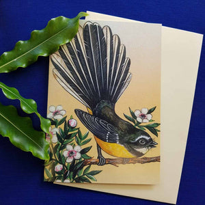 Fantail (Piwakawaka) Greeting Card (blank)