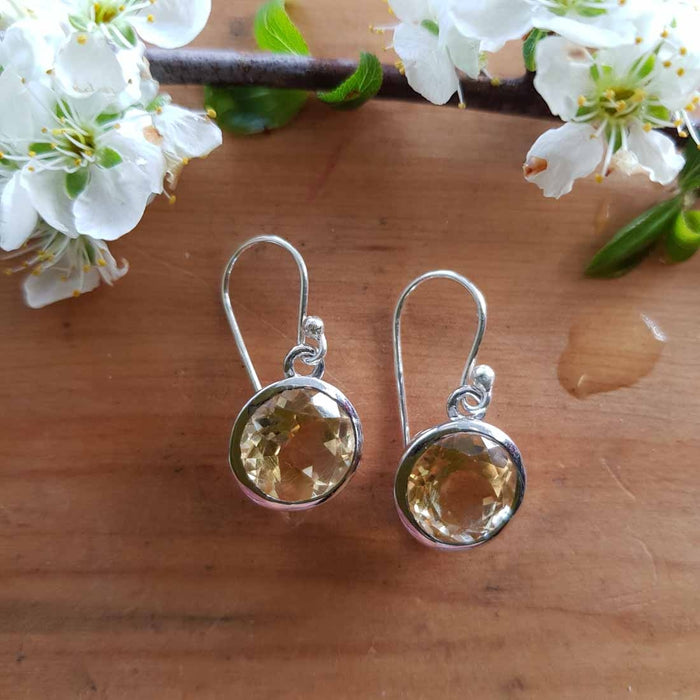 Citrine Faceted Earrings (sterling silver)