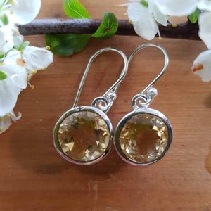 Citrine Faceted Earrings (sterling silver)