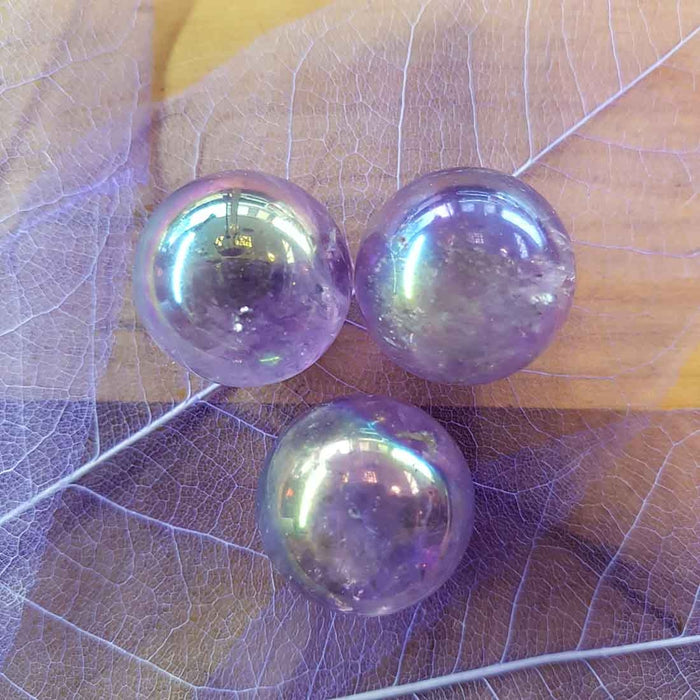 Amethyst Aura Sphere. (assorted approx. 2.5cm diameter)