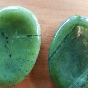 Green Jade Worry Stone from British Columbia. (assorted approx. 5x3.5cm)