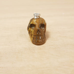 Tigers Eye Skull Pendant (approx. 1.5x2cm))