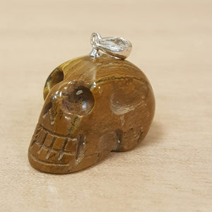 Tigers Eye Skull Pendant (approx. 1.5x2cm))