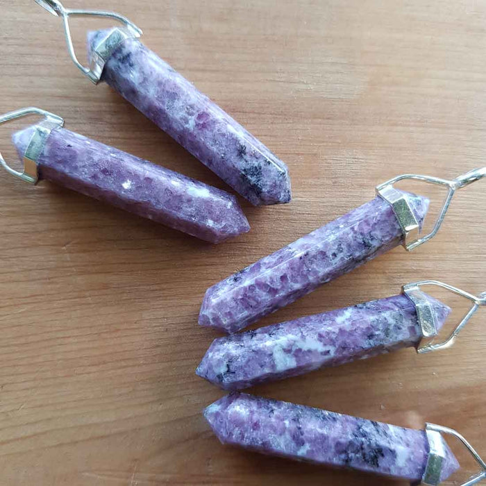Lepidolite Point Pendant (assorted. sterling silver)