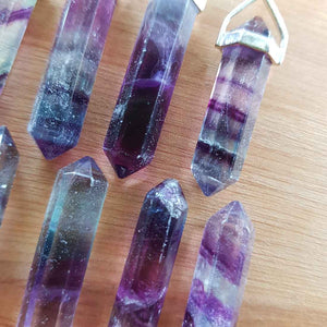 Rainbow Fluorite Point Pendant (assorted. sterling silver)