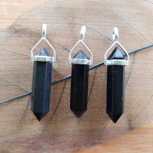 Black Onyx Point Pendant (sterling silver)