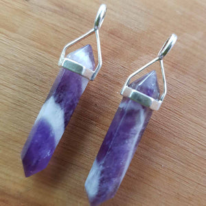 Chevron Amethyst Pendants