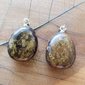 Bronzite Tumbled Pendant (sterling silver)