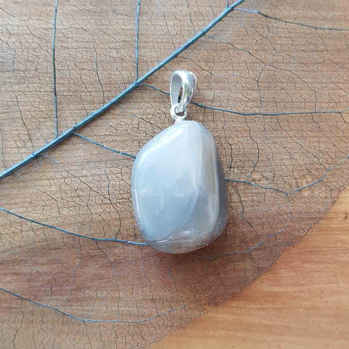 Moonstone Tumbled Pendant (sterling silver)