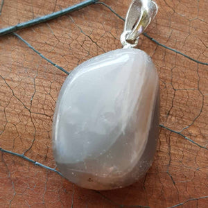 Moonstone Tumbled Pendant (sterling silver)