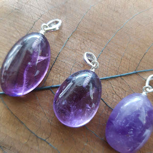 Amethyst Tumble Pendant (assorted. sterling silver bale)