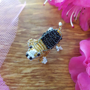 Beaded Beagle Handcrafted by Freya (approx. 4x3cm)