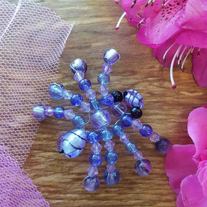 Beaded Purple Spider Handcrafted by Freya (approx. 7x5cm)
