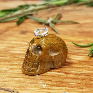 Tigers Eye Skull Pendant (approx. 1.5x2cm))