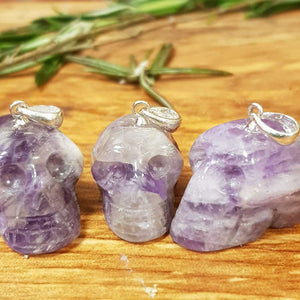 Amethyst Skull Pendants