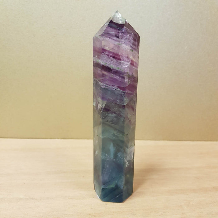 Rainbow Fluorite Polished Point (approx. 15x3x3cm)