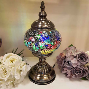 Colourful Turkish Style Mosaic Lamp (approx. 28.5cm)