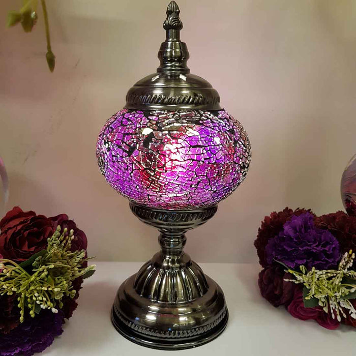 Pink Tones Turkish Style Mosaic Lamp (pumpkin shape approx. 28.5cm)