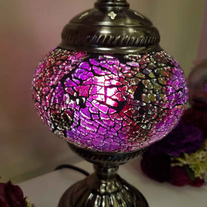 Pink Tones Turkish Style Mosaic Lamp (approx. 28.5cm)