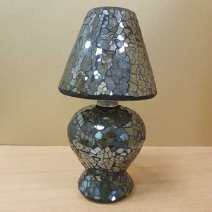 Grey Mosaic Candle Holder (2 pieces) approx 20x11cm