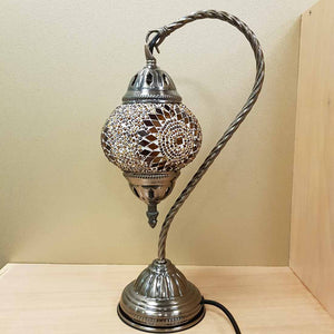 Honey & Amber Turkish Swan Neck Style Mosaic Lamp (approx. 37cm)