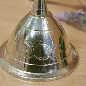 Triple Moon Altar Bell (silver plate)