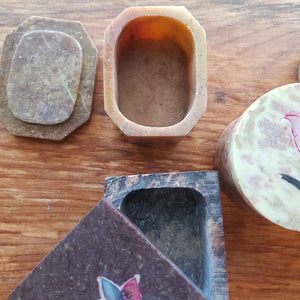 Small Soapstone Trinket Box (assorted)