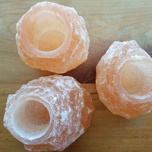 Orange Selenite Candle Holder