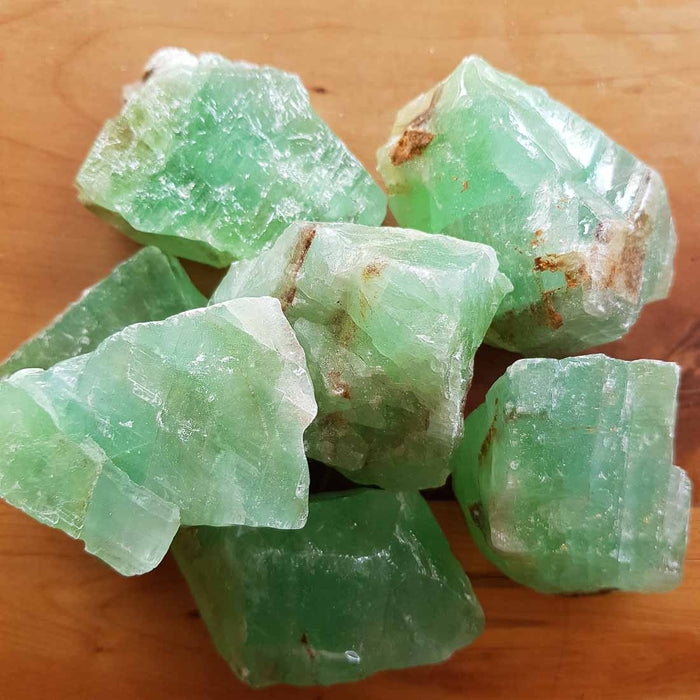 Green Calcite Rough Rock (assorted. approx. 4.3-5.9x2.2-3.9cm)